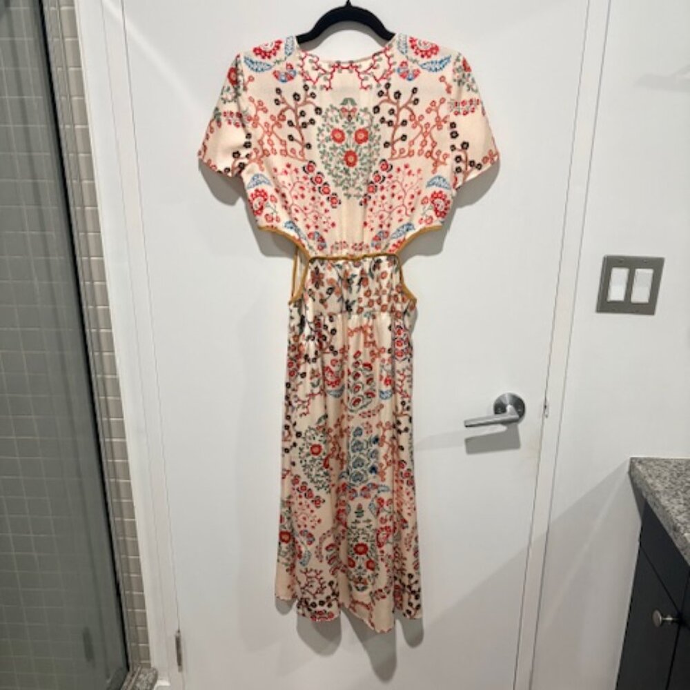 BA&SH Giana Botanical Cutout Midi Dress - Size M - Picture 3 of 11